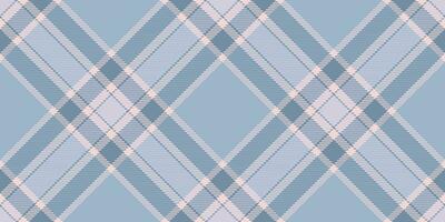 Tracery check fabric texture, 20s plaid textile seamless. Thin vector background tartan pattern in pastel and cyan colors.