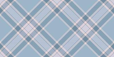 Tracery check fabric texture, 20s plaid textile seamless. Thin vector background tartan pattern in pastel and cyan colors.