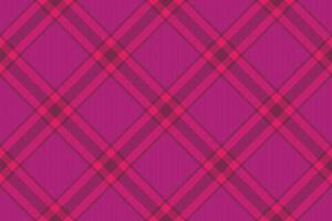 Check seamless background of fabric texture tartan with a plaid vector textile pattern.