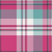 French pattern fabric vector, bandana texture check textile. Stitched background seamless tartan plaid in pink and white colors. vector
