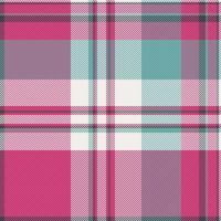 French pattern fabric vector, bandana texture check textile. Stitched background seamless tartan plaid in pink and white colors. vector