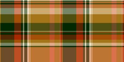 Infant pattern textile check, ethnic texture tartan fabric. Simple vector background seamless plaid in orange and amber colors.