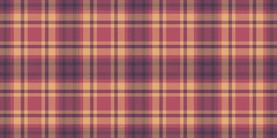 Curve textile texture check, individuality pattern plaid fabric. Masculine seamless vector tartan background in pink and orange colors.