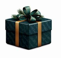 AI generated christmas gift black gift box photo