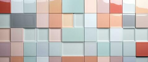 AI generated close up of many colored tiles on a building photo