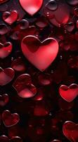 AI generated animated valentines day holograms red heart photo