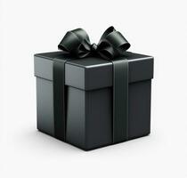 ai generado Navidad regalo negro regalo caja foto