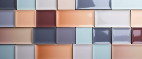 AI generated close up of many colored tiles on a building photo