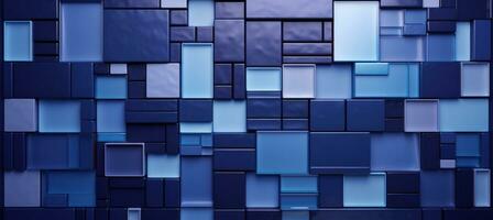 AI generated blue and purple tiled wall photo