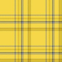 Plaid seamless pattern in yellow. Check fabric texture. Vector textile print.