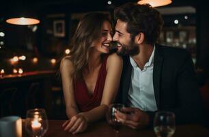 AI generated couples get more out of dating in restaurants than in bars photo