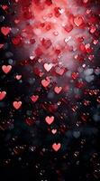 AI generated animated valentines day holograms red heart photo