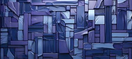 AI generated blue and purple tiled wall photo