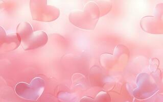 AI generated pink background with a bunch of hearts photo