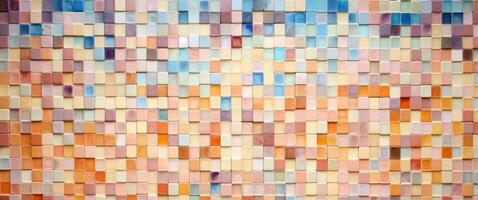 AI generated mosaic art tiles city photo