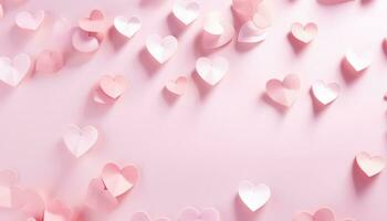 ai generado papel corazón antecedentes en rosado forma foto