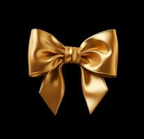 AI generated a gold bow isolated photo