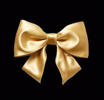 AI generated a gold bow isolated photo