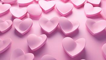 AI generated pink paper heart background in a modern render photo