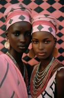 AI generated two women in africa photo