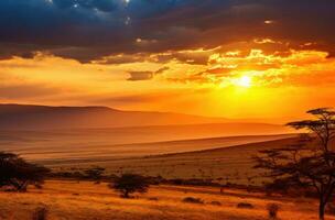 AI generated sunset in the great rift valley the wildlife photo