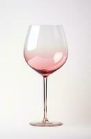 AI generated pink wine glass on a white background photo