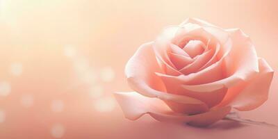 AI generated a beautiful pink rose with a blush background photo