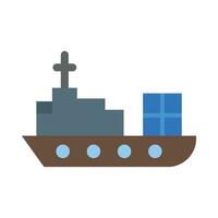 Cargo Ship Vector Flat Icon For Personal And Commercial Use.