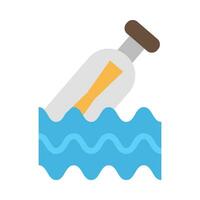 Message In Bottle Vector Flat Icon For Personal And Commercial Use.