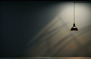 AI generated a lamp is hanging on the wall of a room photo