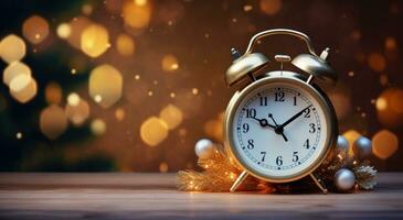 AI generated christmas alarm clock photo