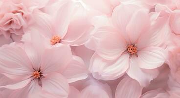 ai generado un imagen demostración muchos rosado flores foto