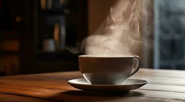 AI generated an image of the steam from the coffee cup photo