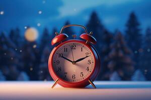 AI generated christmas alarm clock photo