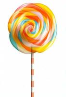 AI generated candy lollipop colored in various colors free colorful lollipop photo