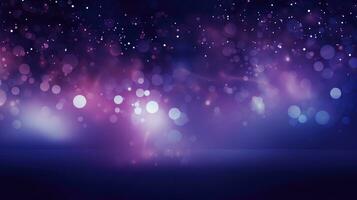 AI generated a purple background with lights shining in the distance photo