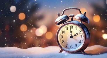 AI generated christmas alarm clock photo