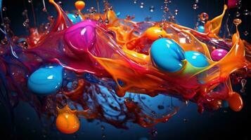 AI generated Inspired by the beauty of ink drops, stunning array of colors and shapes photo