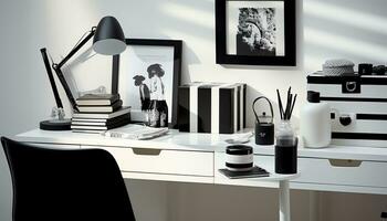 AI generated Unveiling Simplicity in Study and Work Spaces photo