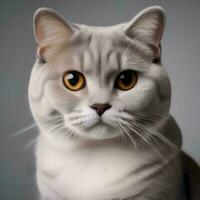 AI generated A majestic portrait of a scottish fold cat photo