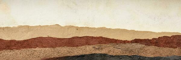 abstract landscape created with amate bark papers photo