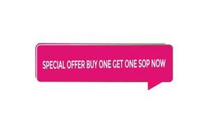 new website, click button special offer buy one get one shop now, level, sign, speech, bubble  banner, vector