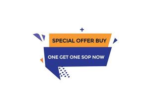 new website, click button special offer buy one get one shop now, level, sign, speech, bubble  banner, vector