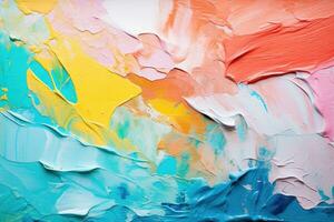 AI generated Painting close up of abstract colorful art brushstrokes as background, Fragment of a multicolored texture painting, Abstract art background, AI Generated photo