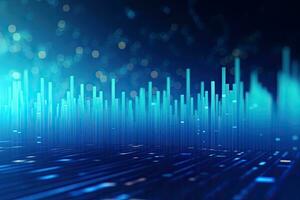 AI generated abstract blue background with technology lines and bokeh. 3d rendering, AI Generated photo