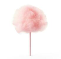 AI generated pink cotton candy stick on white background, in the style of cloudpunk photo