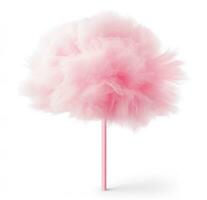 AI generated pink cotton candy stick on white background, in the style of cloudpunk photo