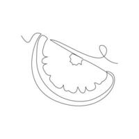 continuous line drawing of a slice of an orange. Vector illustration