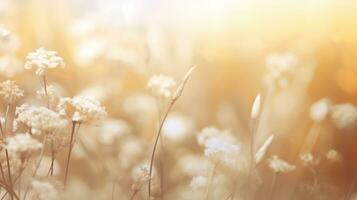 AI generated white flower grass on a textured wall, photo