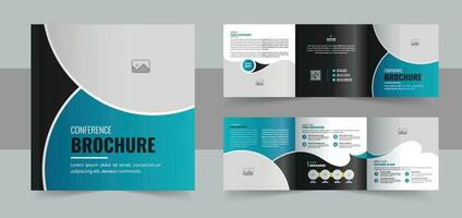 Creative conference square trifold brochure template, square trifold brochure template or modern business trifold brochure design vector